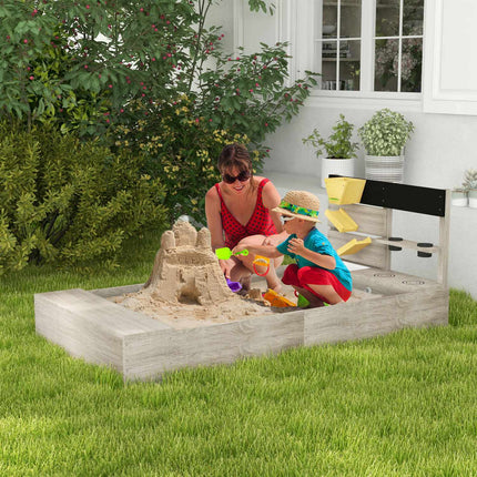 Wooden sandbox for children 3-7 years, bottomless design, 154x80x60 cm