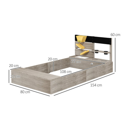 Wooden sandbox for children 3-7 years, bottomless design, 154x80x60 cm