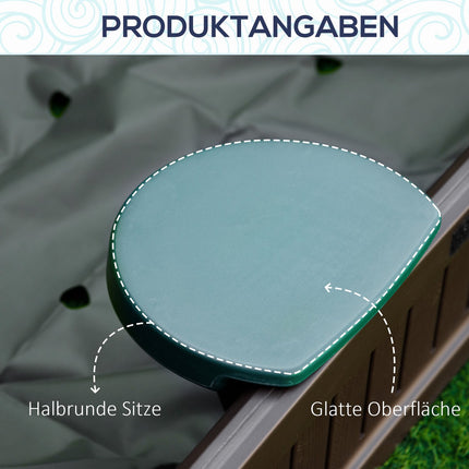 Children's sandbox with seats - HDPE, brown, Ø120x21cm