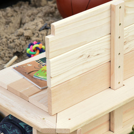 Wooden sandbox with adjustable roof for children aged 3-7