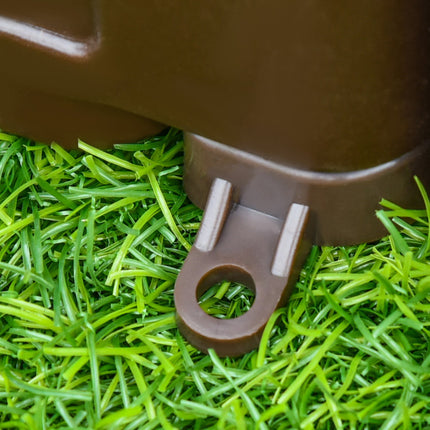 Children's brown sandbox with lid, 4-seater, 123x123x21cm