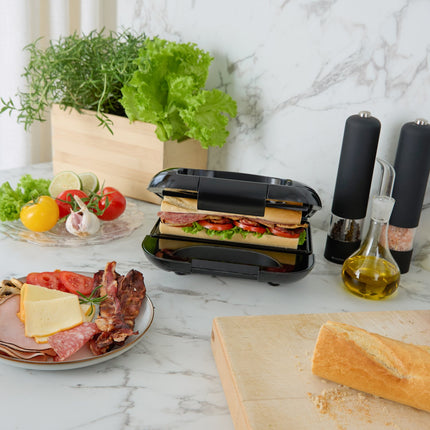 Sandwich Grill, Non-Stick, 22x12cm, 750W, Black