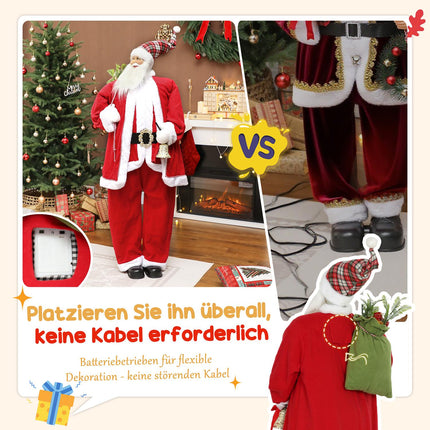 Santa Claus 1.6m with Gift and Bell Sound Function