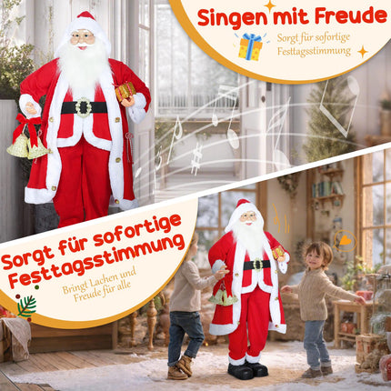 Santa Claus Figure 1.15m with Gift and Bell, Indoor Use
