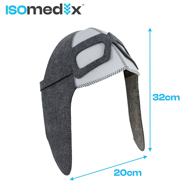 Sauna Hat, Aviator Style, 100% Felt, Universal Size