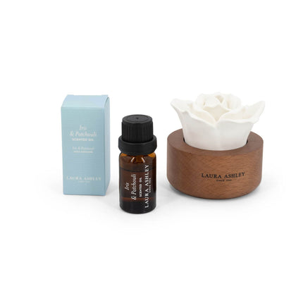 Scented Flower Diffuser, Ceramic & Wood, 30-Day Fragrance