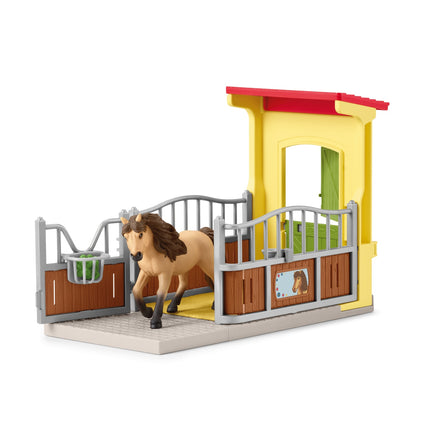 Schleich Farm World Playset Pony Box With Iceland Pony Stallion