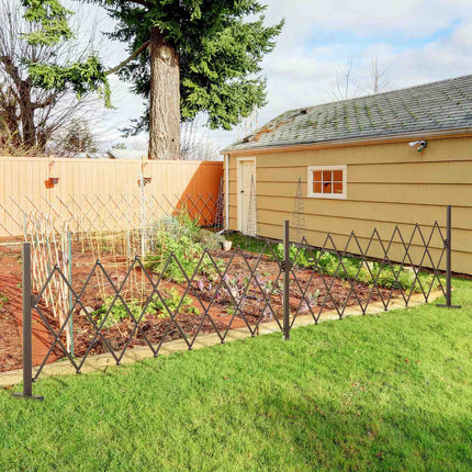 Expandable aluminum garden barrier, brown, 52-405 cm