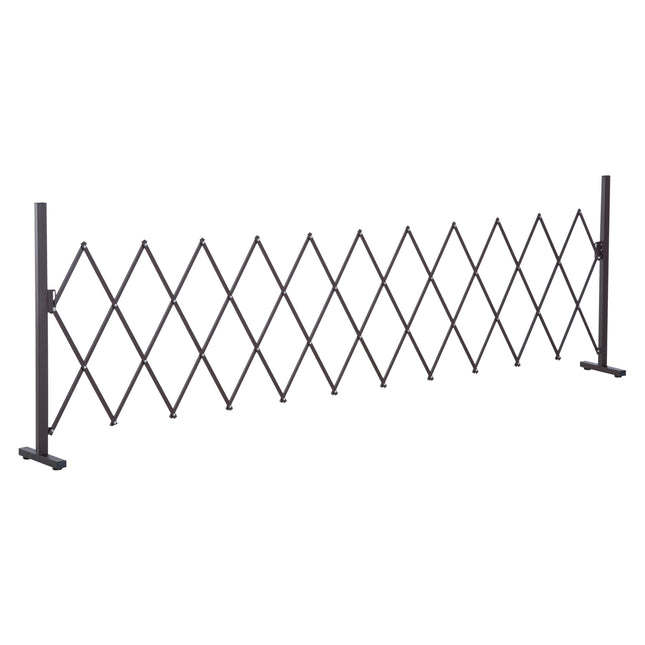 Retractable aluminum scissor gate - 35-300 cm, brown