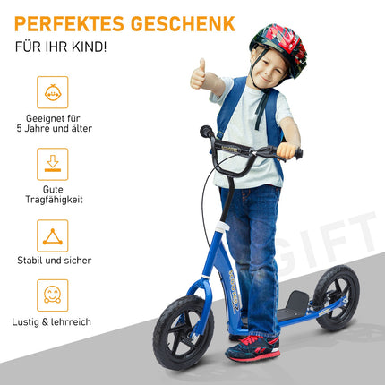 City scooter for children - 12"", rear brake, blue