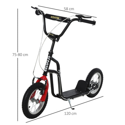 City scooter for children, 12"" pneumatic tires, adjustable height