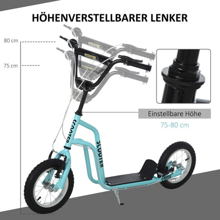 Scooter with 12"" air tires for children from 5 years and up