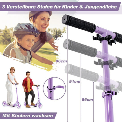 Scooter scooter foldable kick scooter height adjustable city scooter 100kg load capacity purple