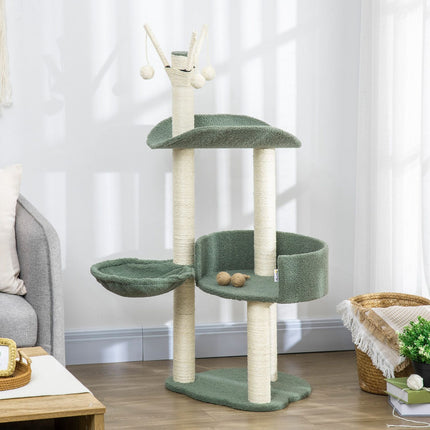 Cat Climbing Tree, 123 Cm, with sun lounger & play ball