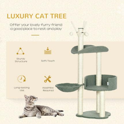 Cat Climbing Tree, 123 Cm, with sun lounger & play ball