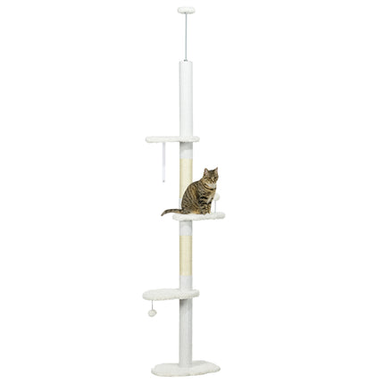 Cat tree with high ceiling with hammock and climbing ladder
