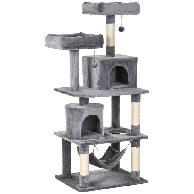 Cat climbing tree with cave, sisal poles, 60x50x145 cm