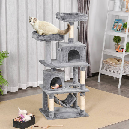Cat climbing tree with cave, sisal poles, 60x50x145 cm