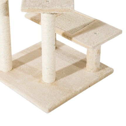 Cat scratching post, sisal columns, beige, 50x50x100 cm