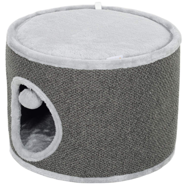 Dark gray cat tower - 30 cm sisal plate with cave