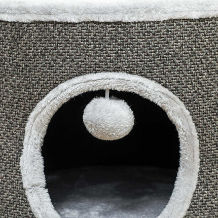 Dark gray cat tower - 30 cm sisal plate with cave