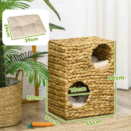 Cat Scratching Tray with 2 caves, cushions, 55 cm high