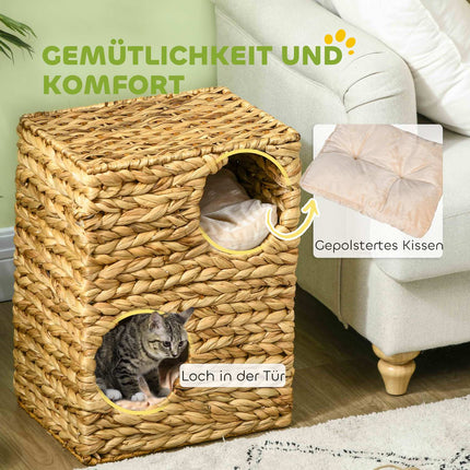 Cat Scratching Tray with 2 caves, cushions, 55 cm high