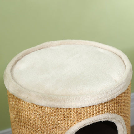 Cat scratching post with 2 caves, Sisal, 60 cm