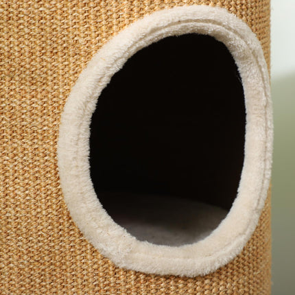 Cat scratching post with 2 caves, Sisal, 60 cm
