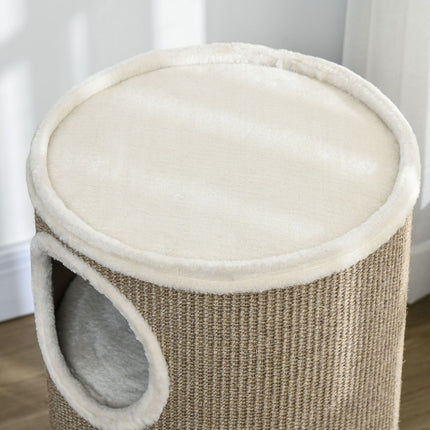 Cat Scratching Tower, 3 levels, sisal and plush, 70 cm