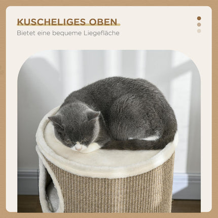 Cat Scratching Tower, 3 levels, sisal and plush, 70 cm