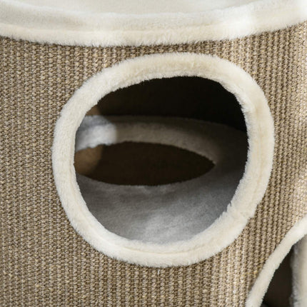 Cat Scratching Tower, 3 levels, sisal and plush, 70 cm