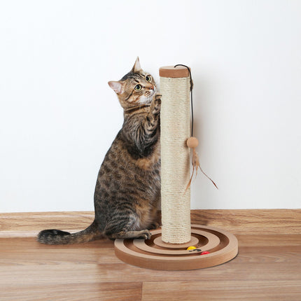 Scratching board with toy