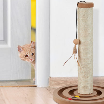 Scratching board with toy
