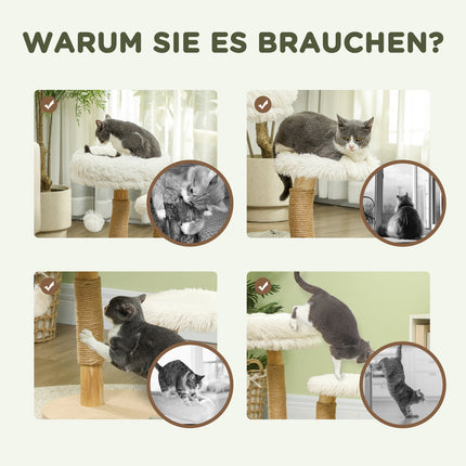 Cat scratching post with play ball, beds, for cats <5 kg