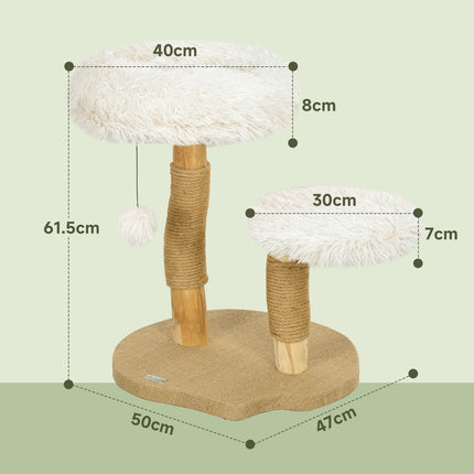Cat scratching post with play ball, beds, for cats <5 kg