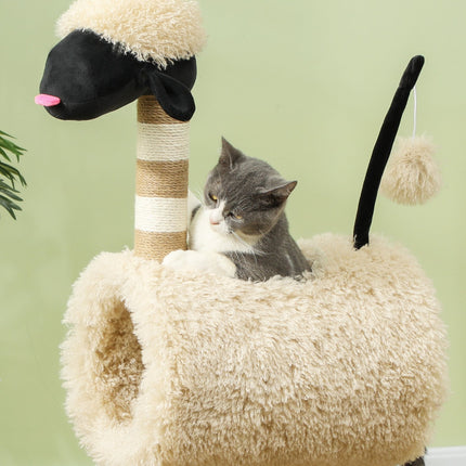 Cat tree with scratching post, tunnel, for cats up to 5 kg