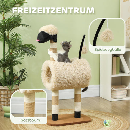 Cat tree with scratching post, tunnel, for cats up to 5 kg