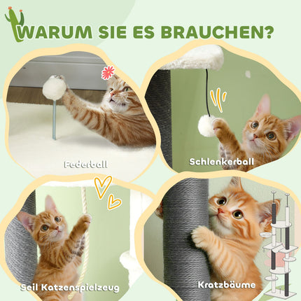 Cat tree with high ceiling, 225-255 cm, with hammocks and baskets