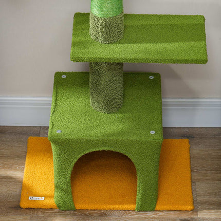 Cat tree 230-275 cm with cave and play ball - Green