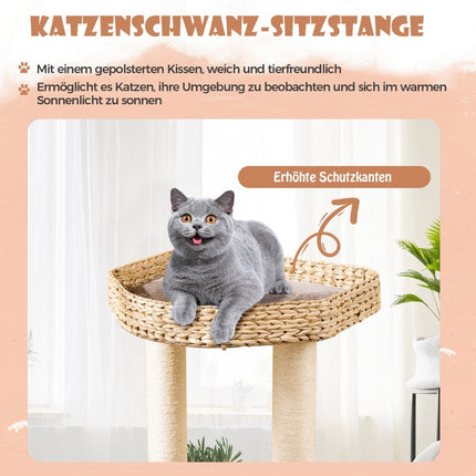 Scratching post with cat cave & platforms & ball & perch & cushion cat tree climbing tree
