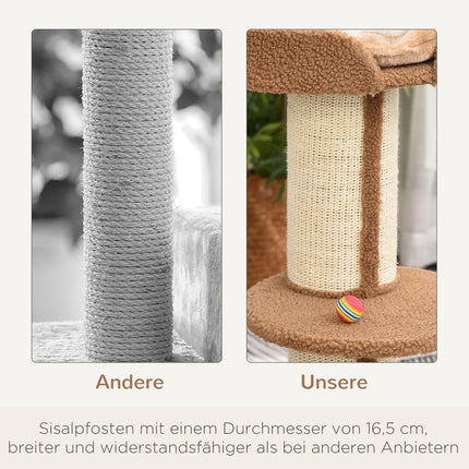 Cat scratching tree with removable cushions, sisal, 45x45x91cm