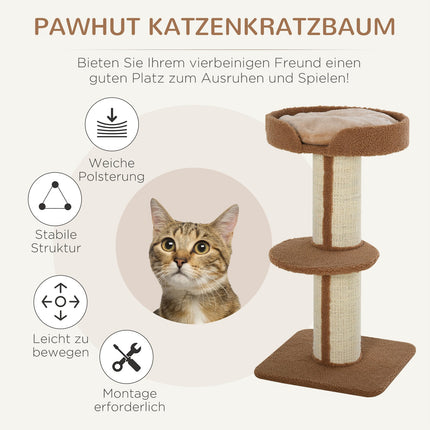 Cat scratching tree with removable cushions, sisal, 45x45x91cm