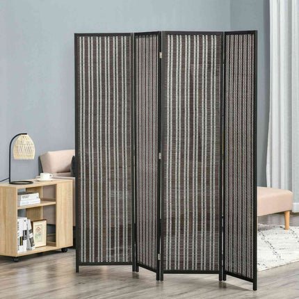 Bamboo room divider, 4-panel, 180x180 cm, Foldable Brown