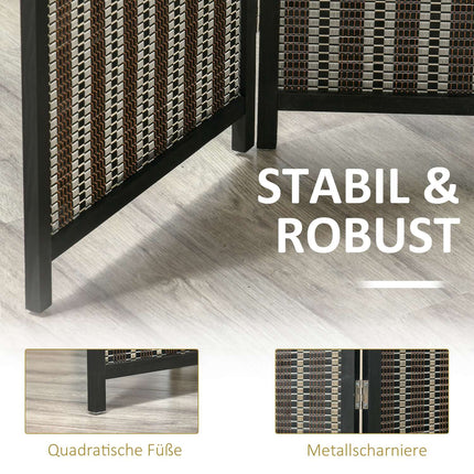 Bamboo room divider, 4-panel, 180x180 cm, Foldable Brown