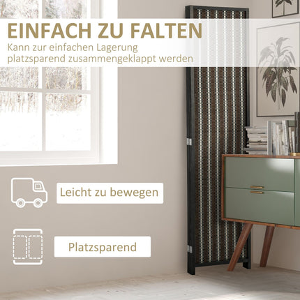 Bamboo room divider, 4-panel, 180x180 cm, Foldable Brown