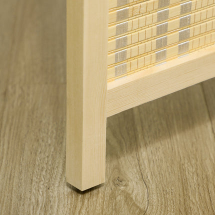 Bamboo room divider, foldable privacy screen, natural 180x180 cm