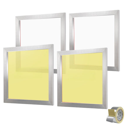 Screen Printing Frames, Aluminum 20x20 in, 110 Mesh, 4-Pack