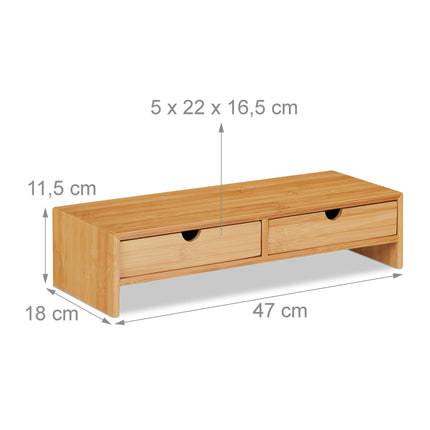 Screen stand and desk storage