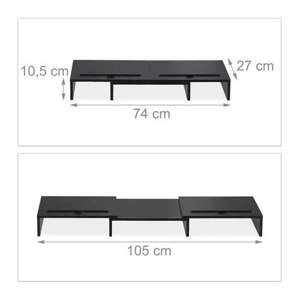 Screen stand for 2 screens